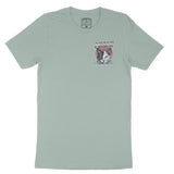 Miami Retro Kitten Club T-Shirt Dusty Blue front