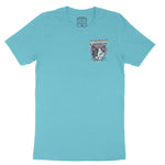 Miami Retro Kitten Club T-Shirt Turquoise front