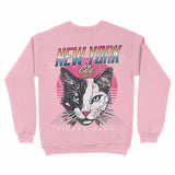 New York Retro Kitten Club Crewneck Light_Pink back