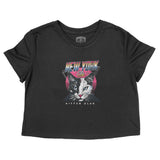 New York Cropped Tee in Black - front view