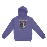 New York Retro Kitten Club Hoodie Violet front