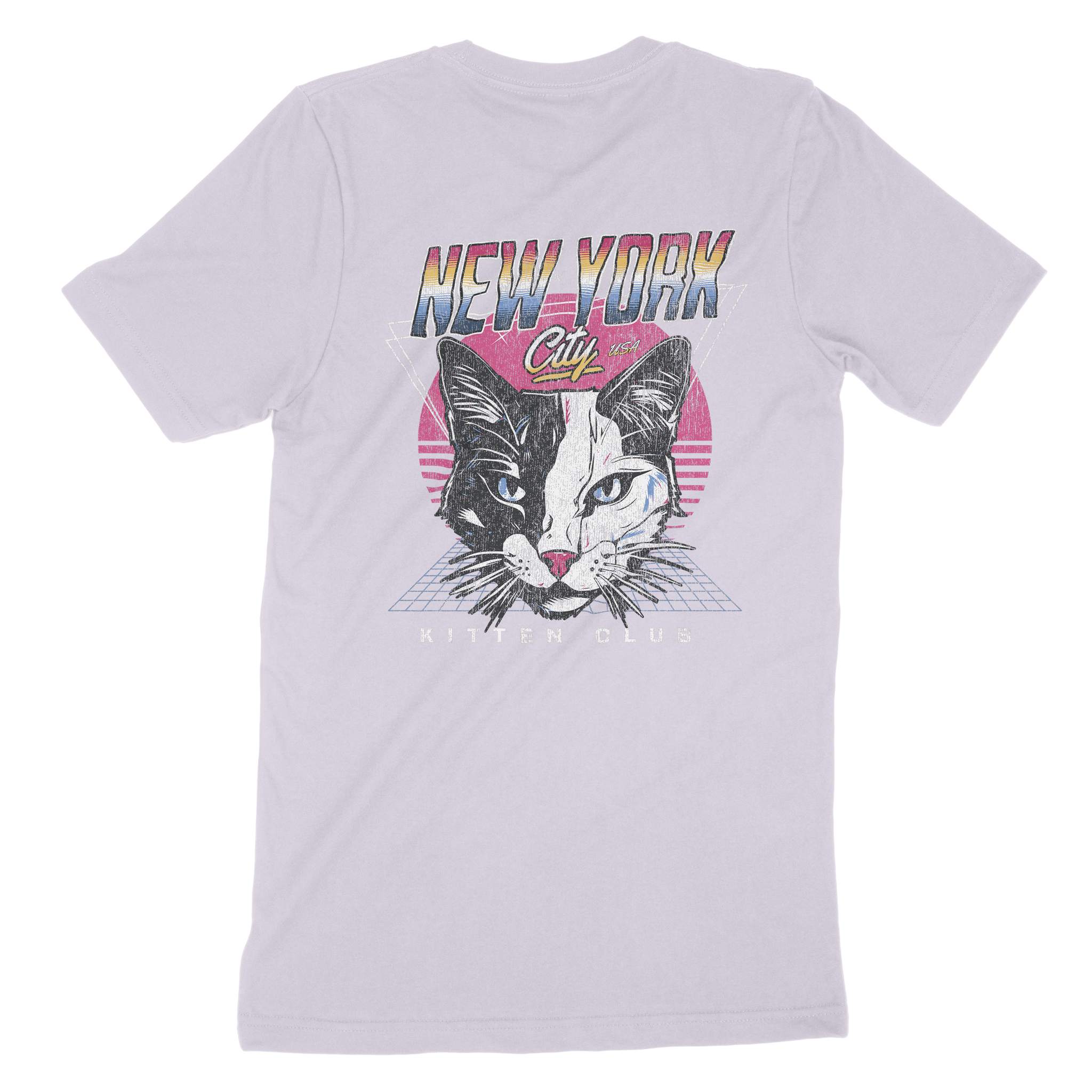 New York Retro Kitten Club T-Shirt Lavender_Dust back