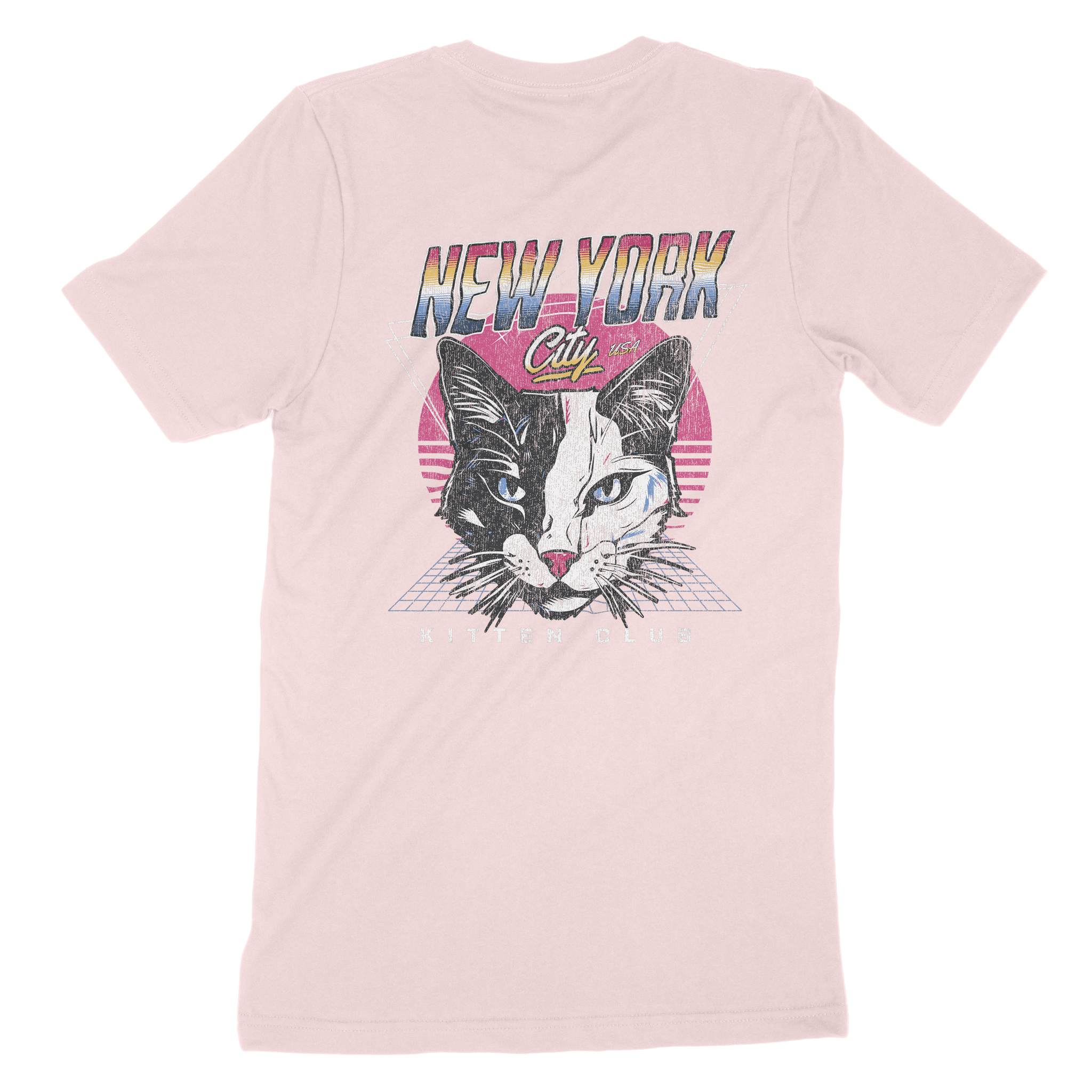 New York Retro Kitten Club T-Shirt Soft_Pink back