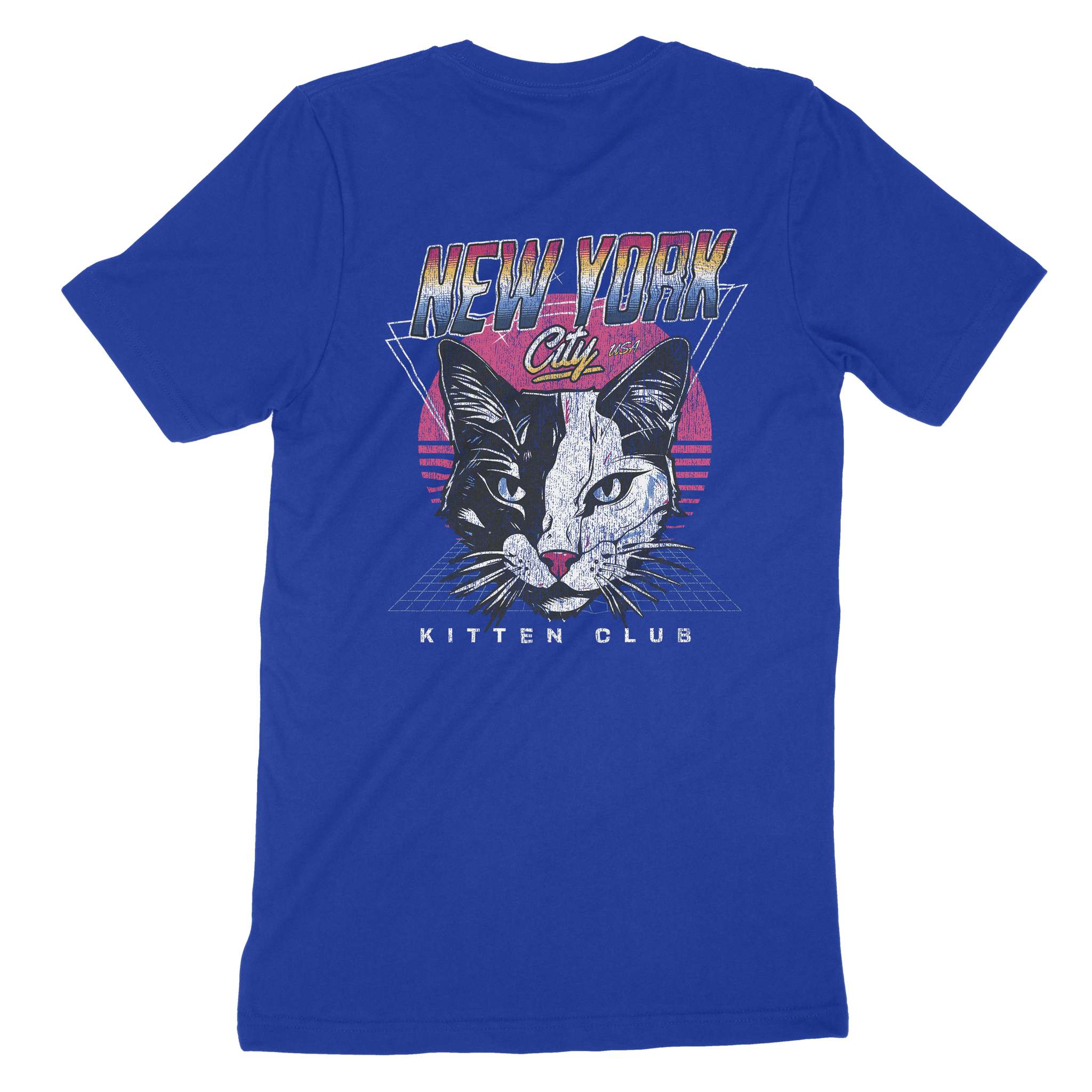 New York Retro Kitten Club T-Shirt True_Royal back