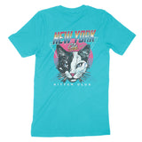 New York T-Shirt in Turquoise - back view