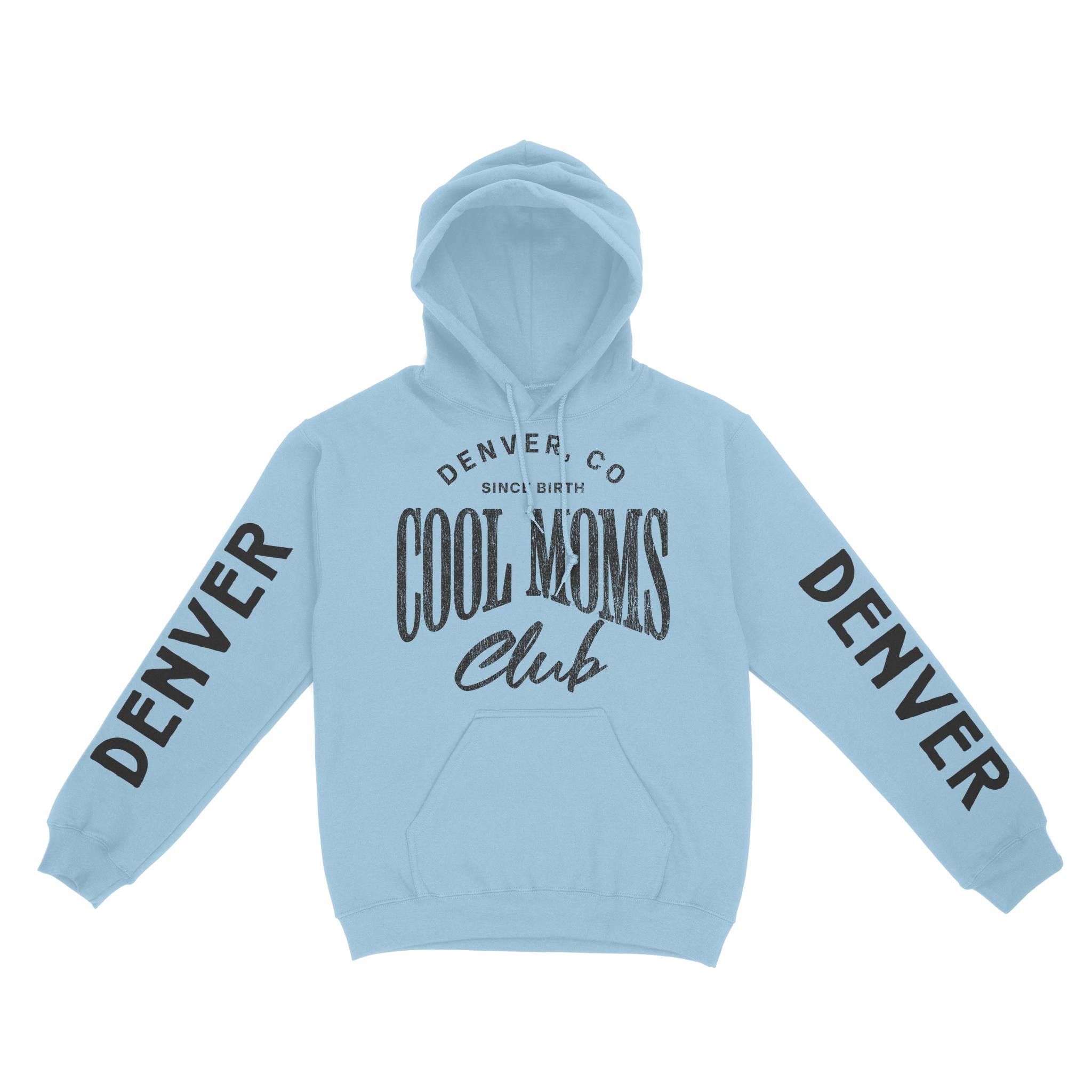 Denver Hoodie in Light Blue - front-sleeves view