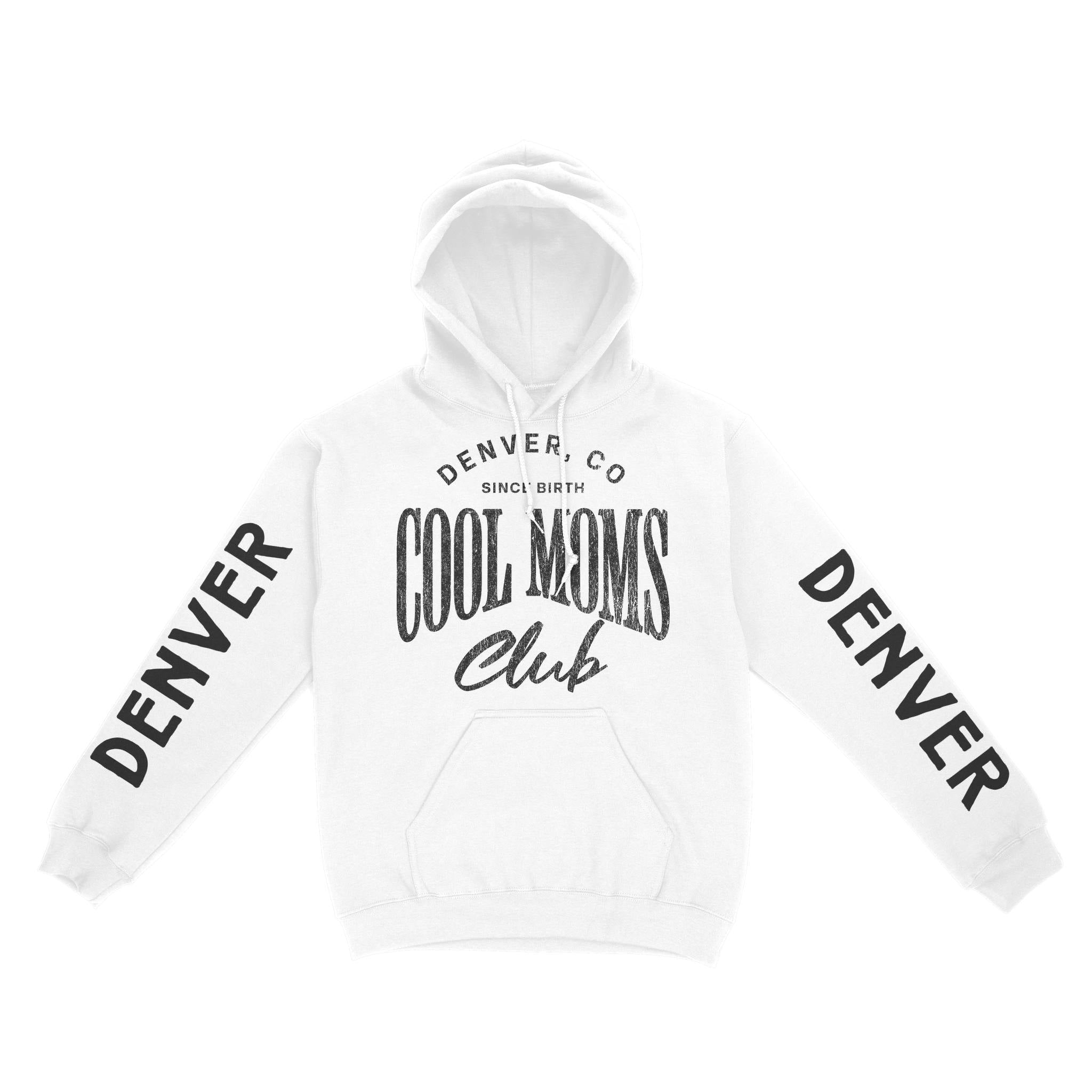Denver Hoodie in White - front-sleeves view