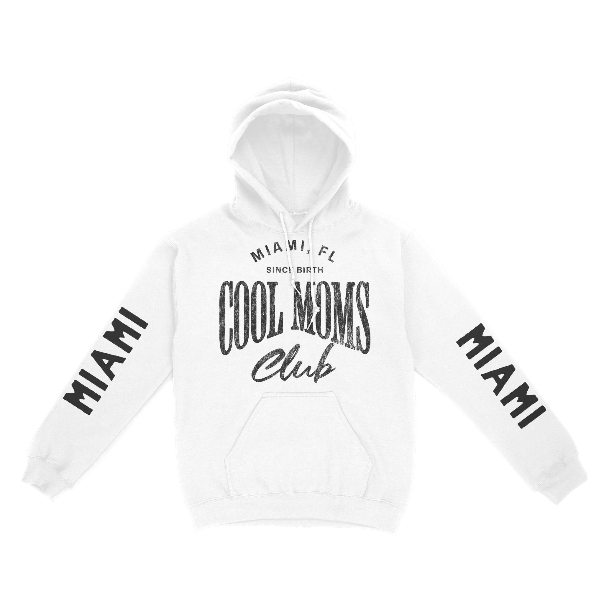 Miami Hoodie in White - front-sleeves view