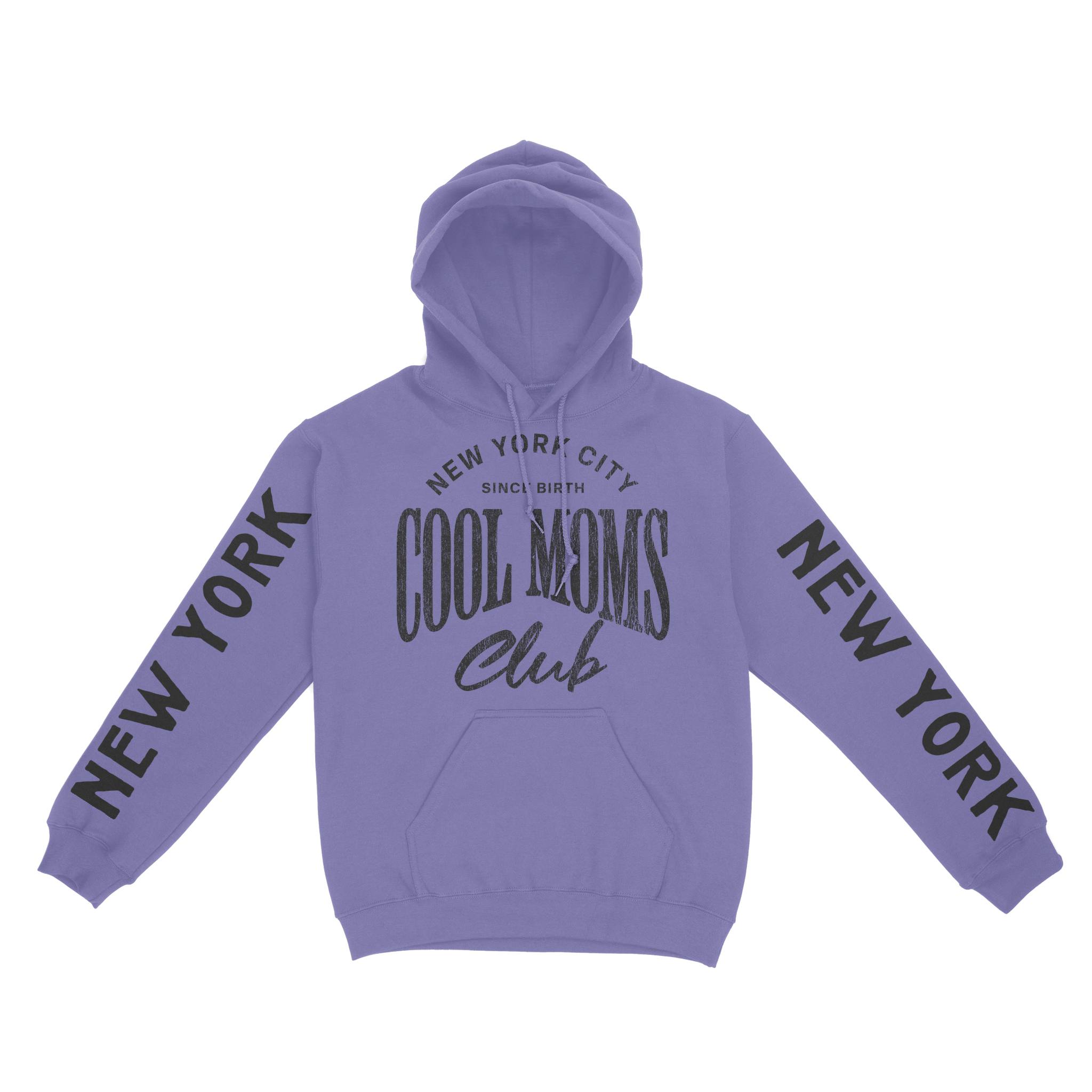 New York Hoodie in Violet - front-sleeves view
