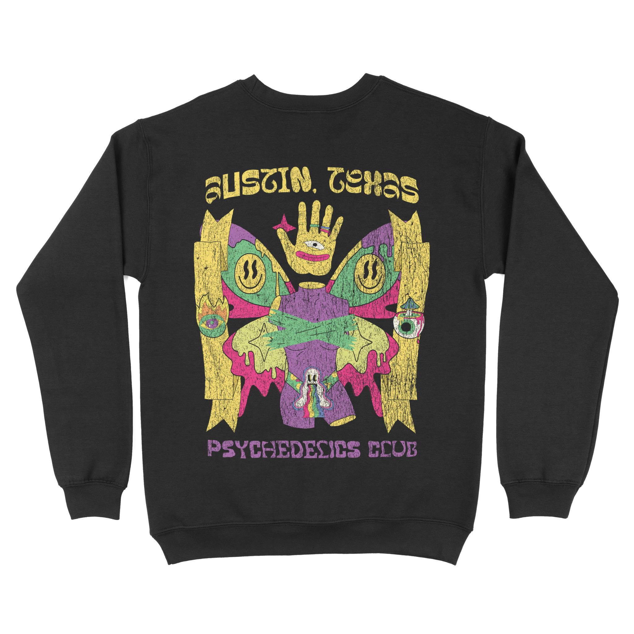 Austin Crewneck in Black - back view