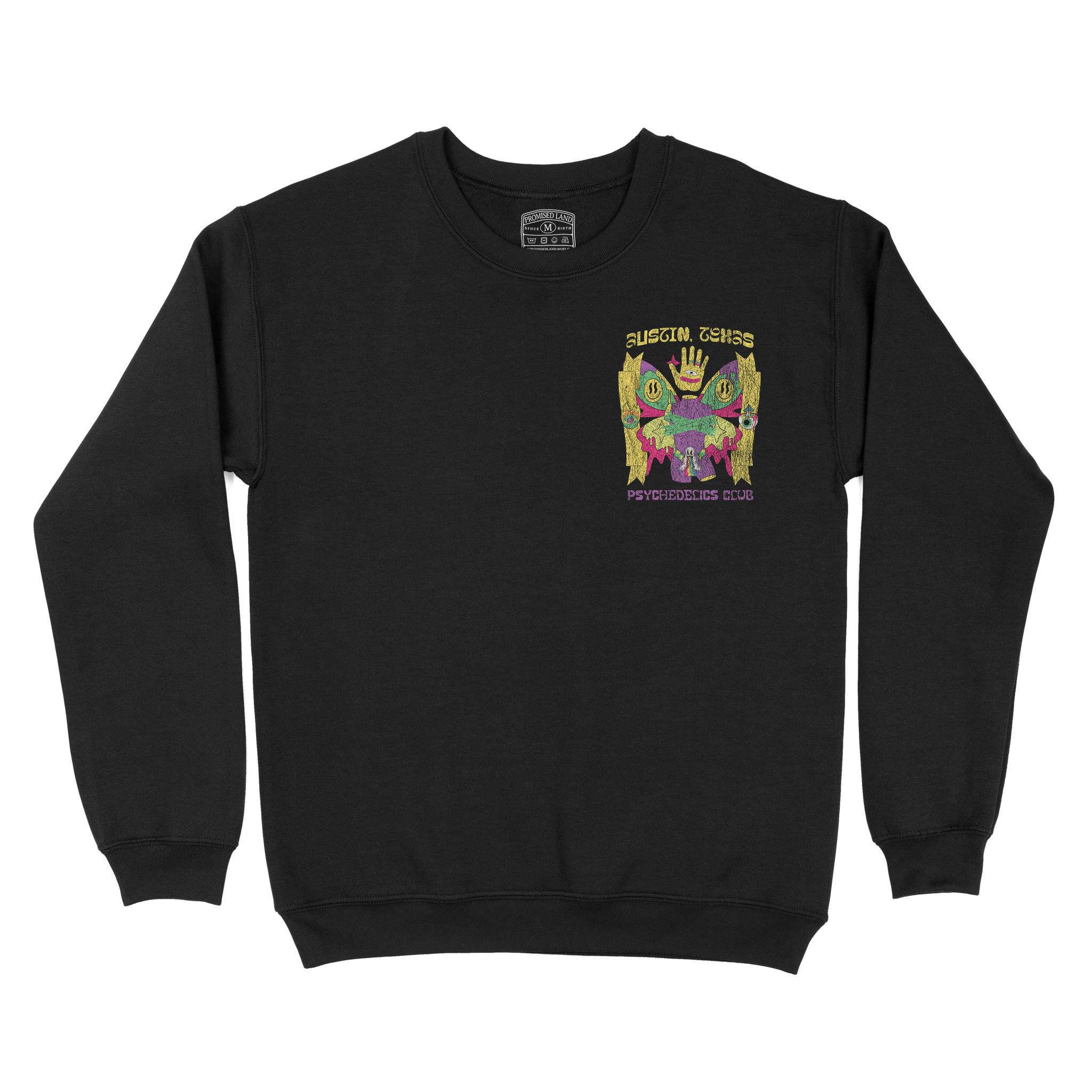 Austin Psychedelic Club Crewneck Black front