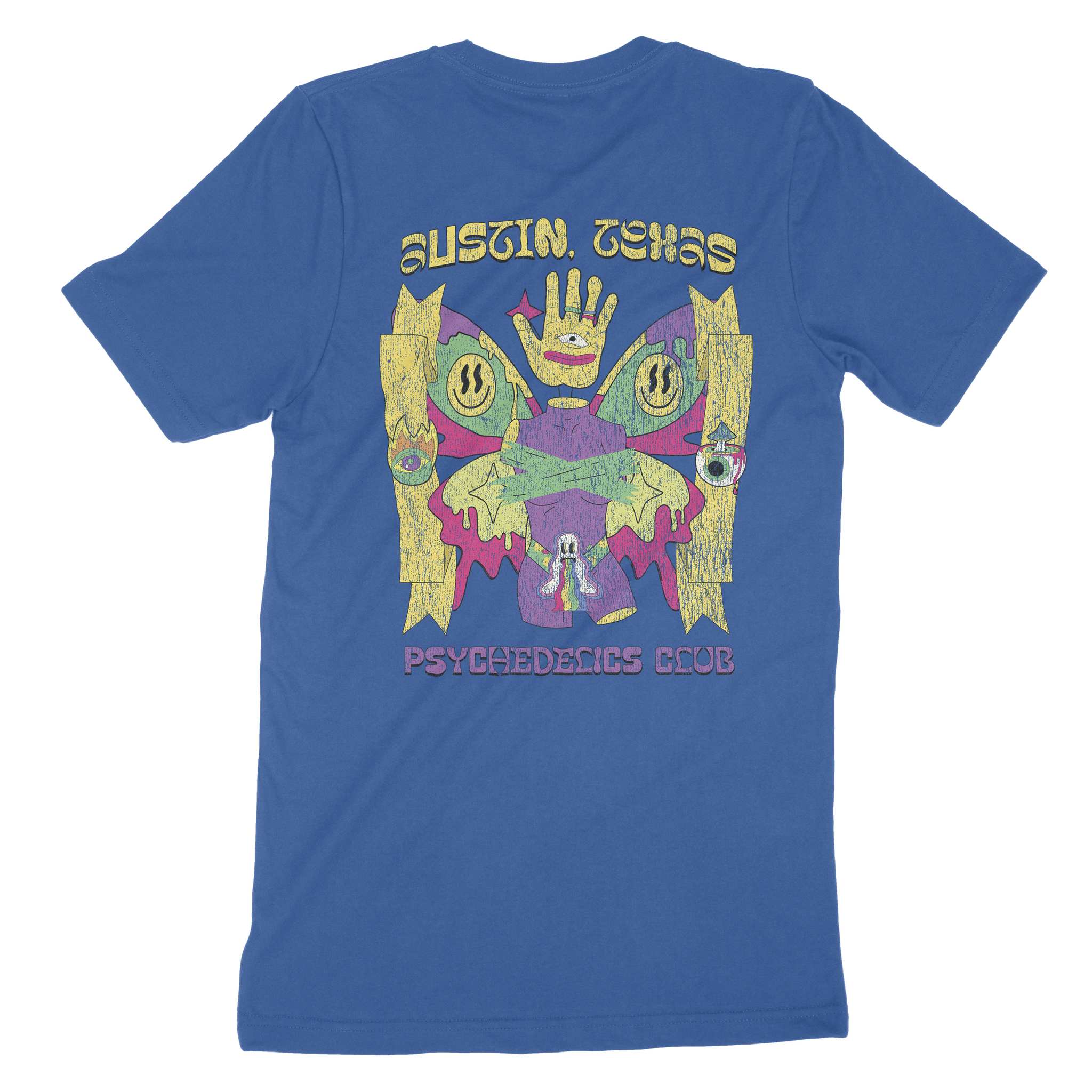 Austin Psychedelic Club T-Shirt Columbia Blue back