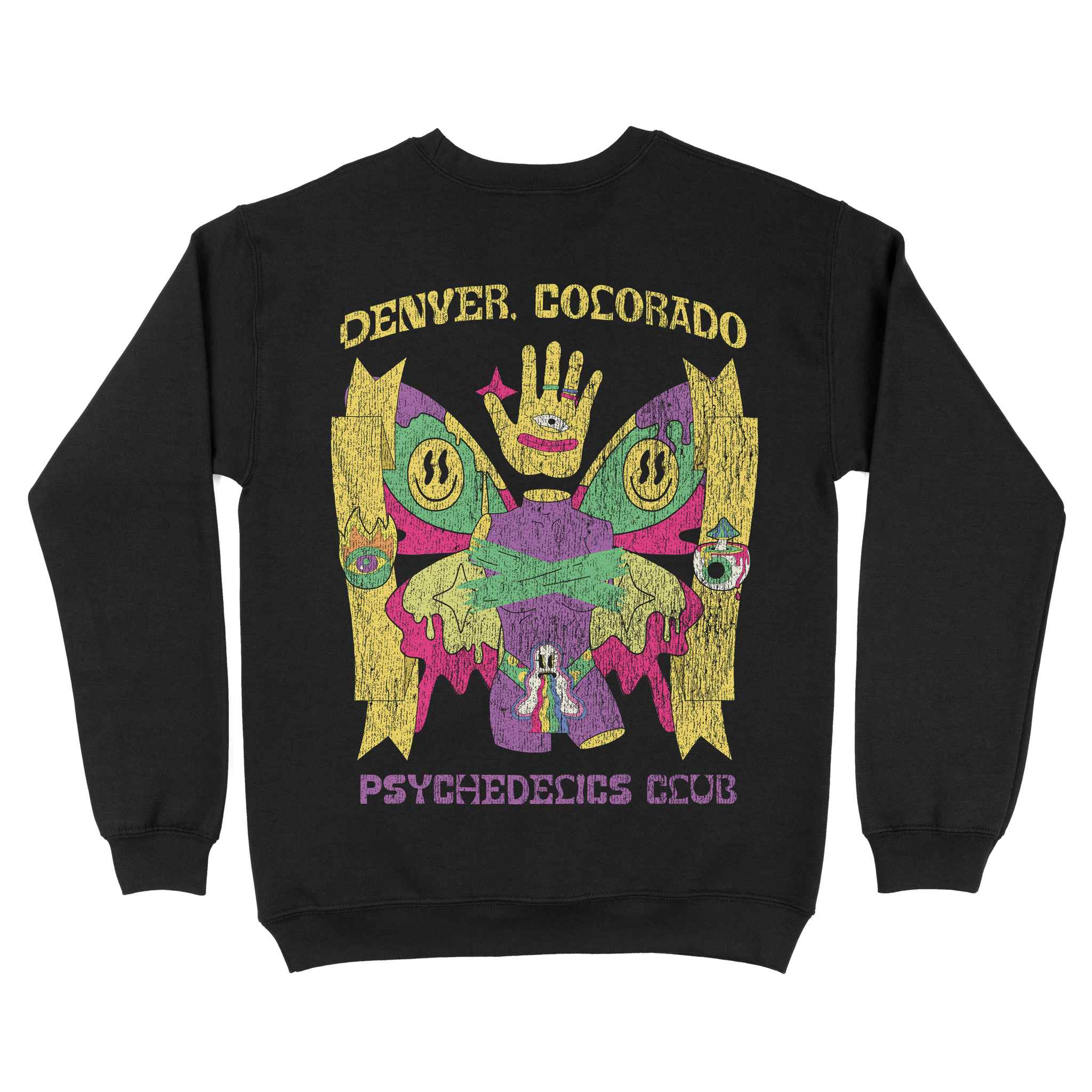 Denver Psychedelic Club Crewneck Black back