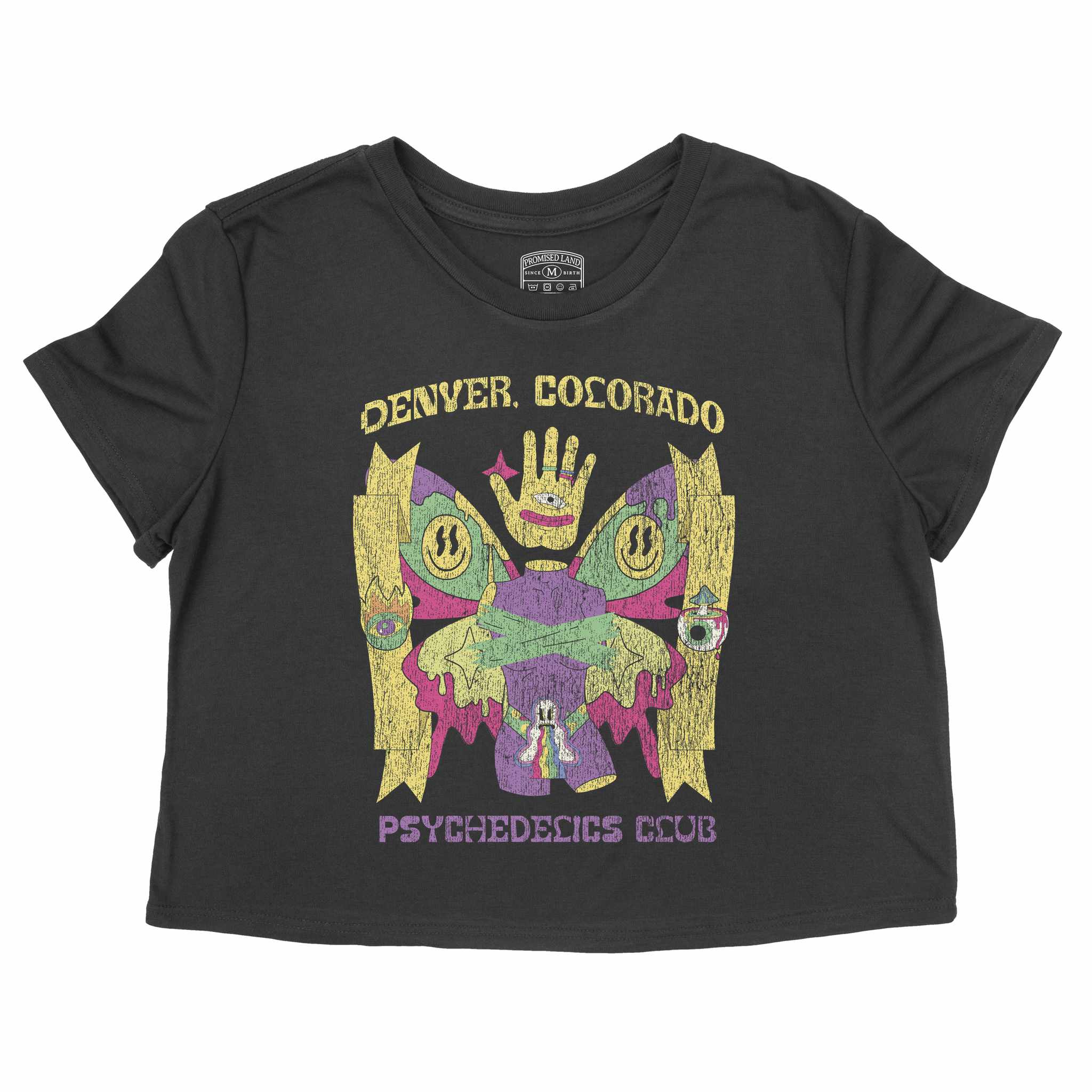 Denver Psychedelic Club Cropped Tee Black front