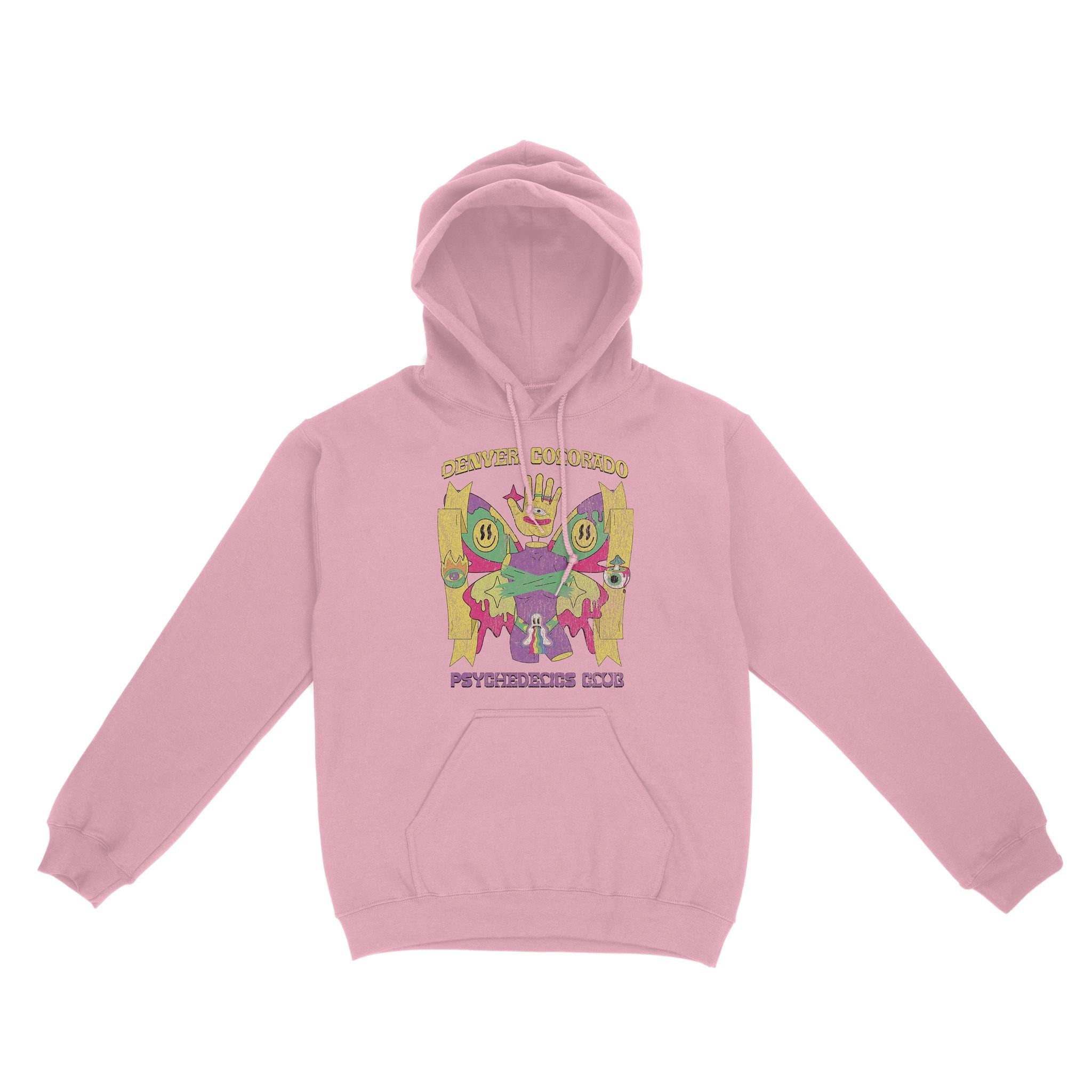 Denver Psychedelic Club Hoodie Light Pink front