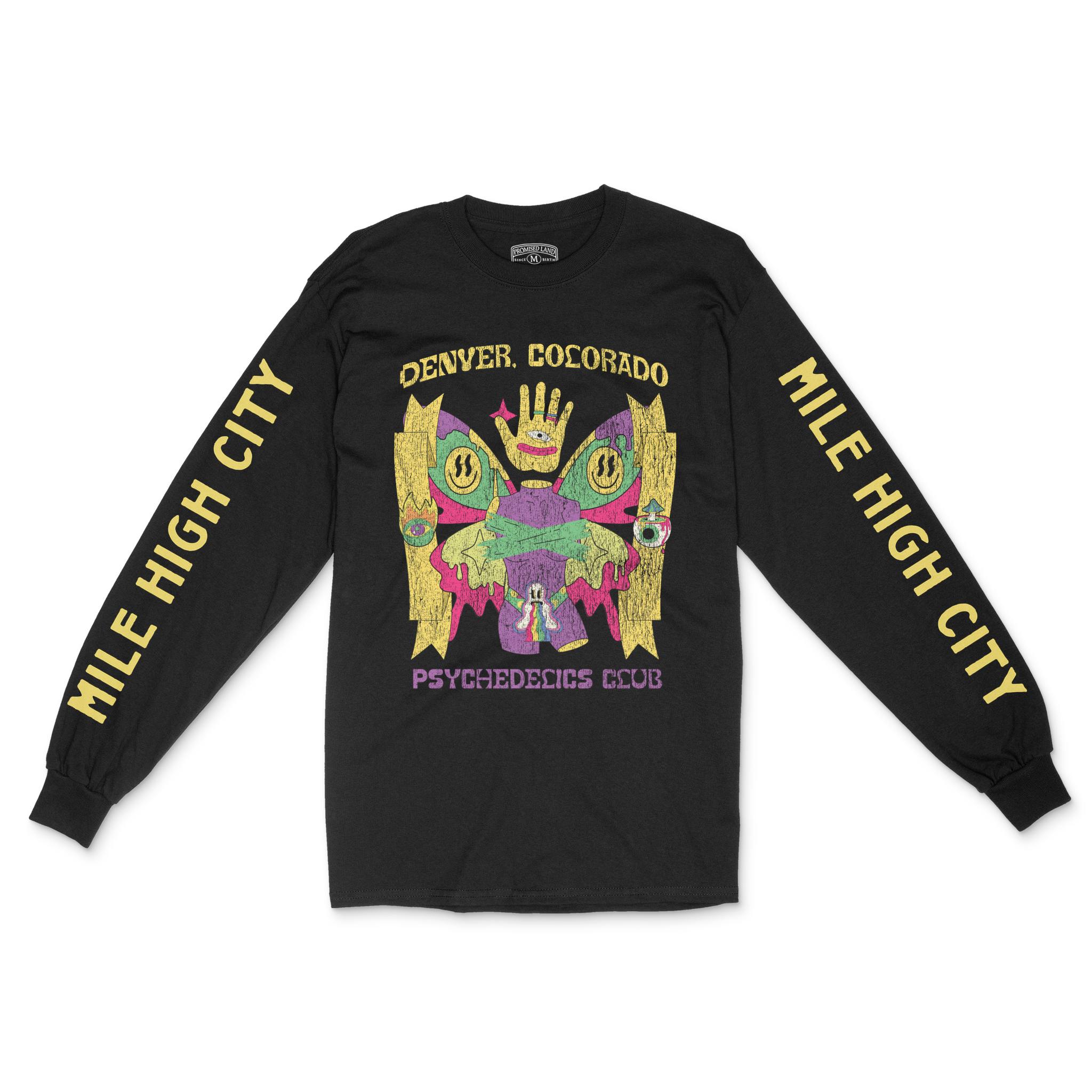 Denver Longsleeve in Black - front-sleeves view