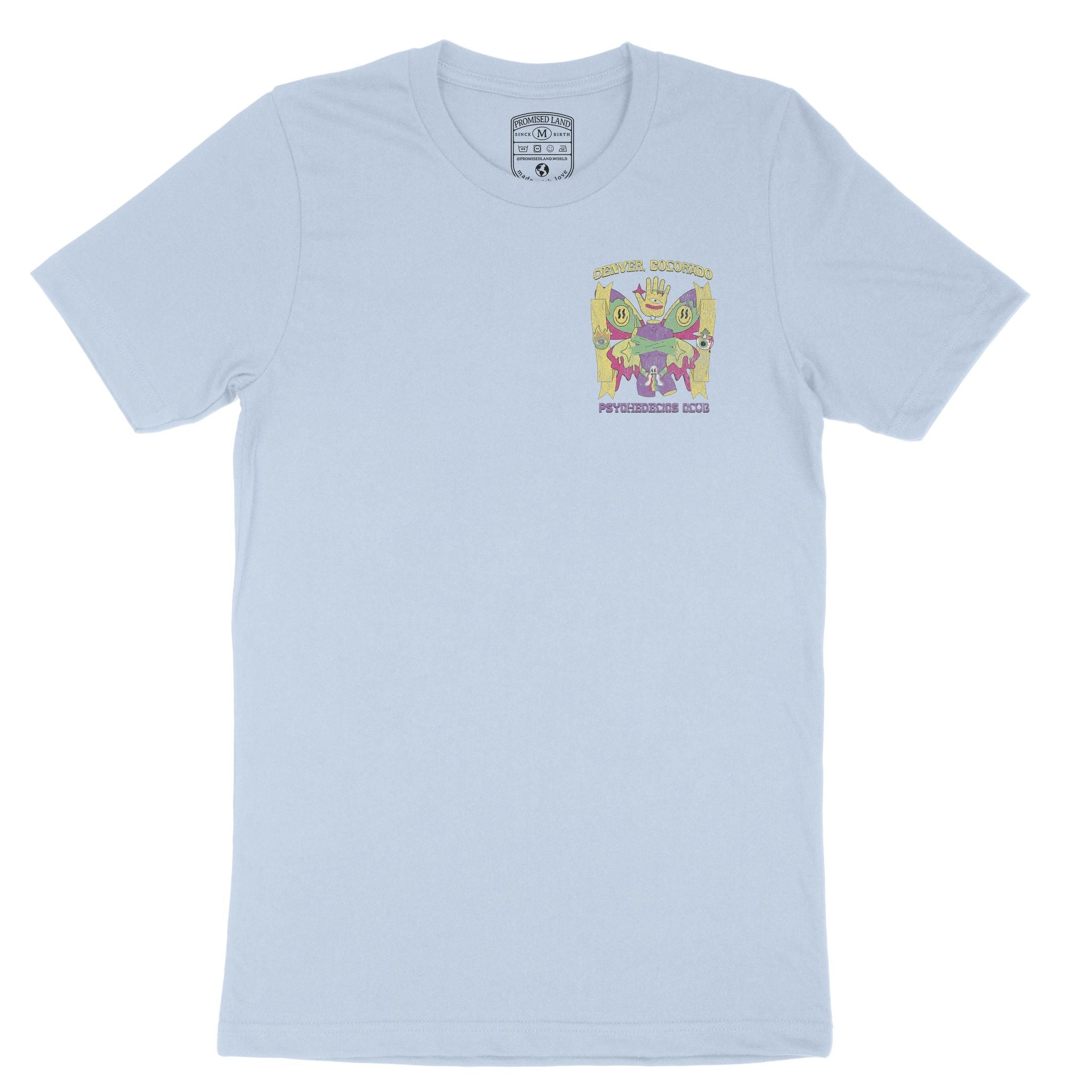 Denver Psychedelic Club T-Shirt Baby Blue front