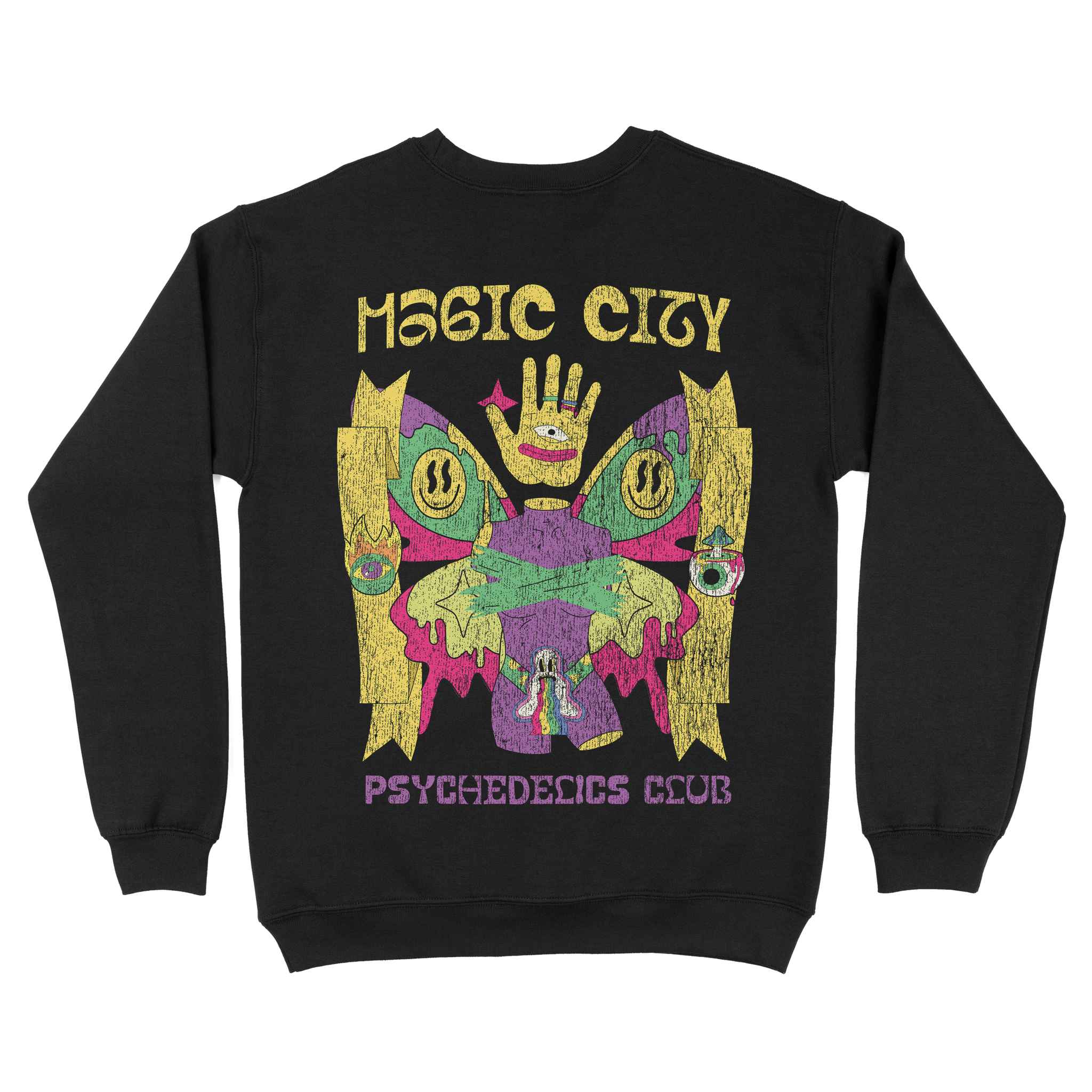 Miami Psychedelic Club Crewneck Black back