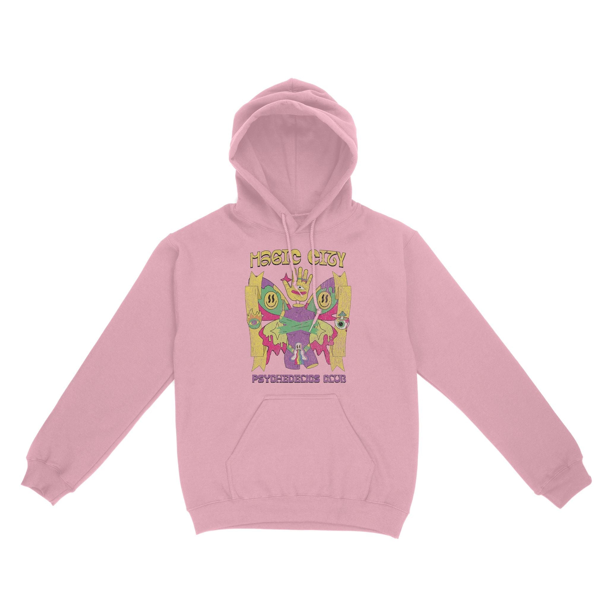 Miami Psychedelic Club Hoodie Light Pink front