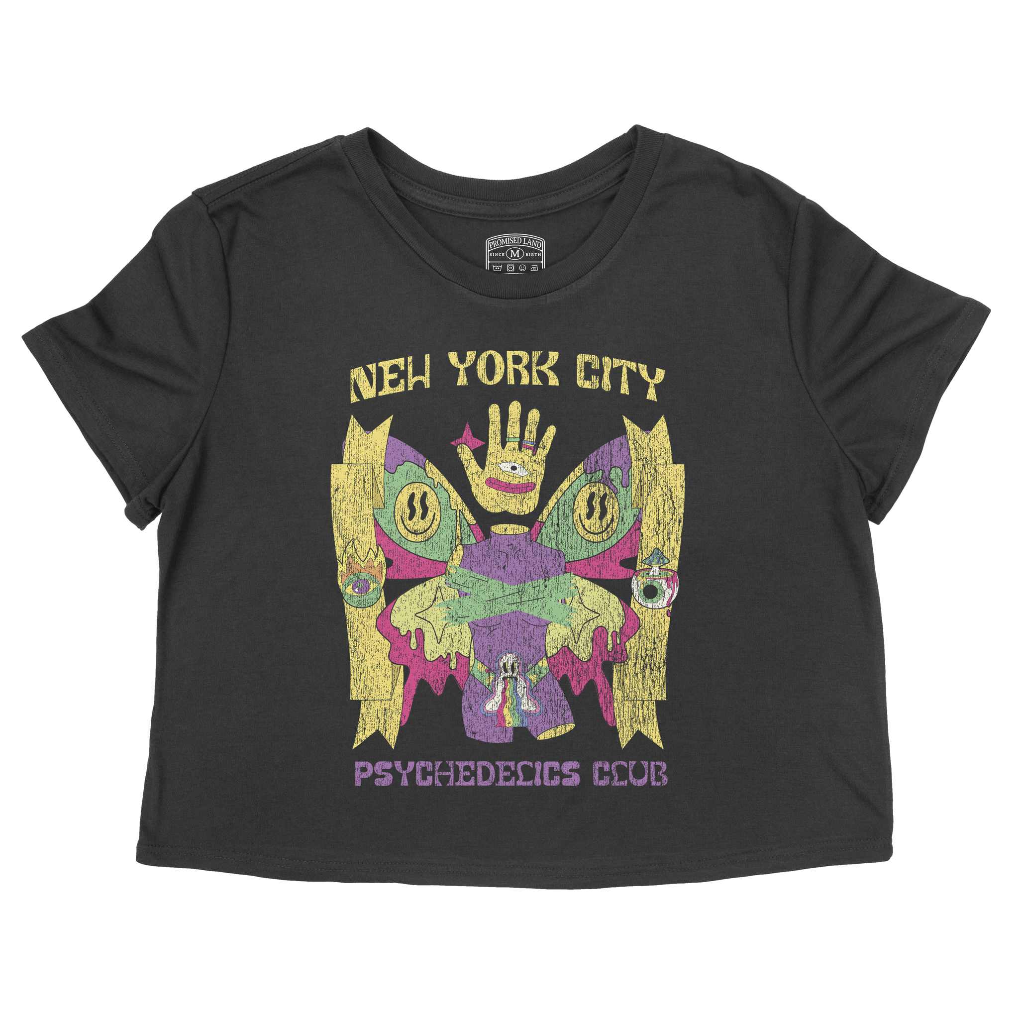 New York Psychedelic Club Cropped Tee Black front