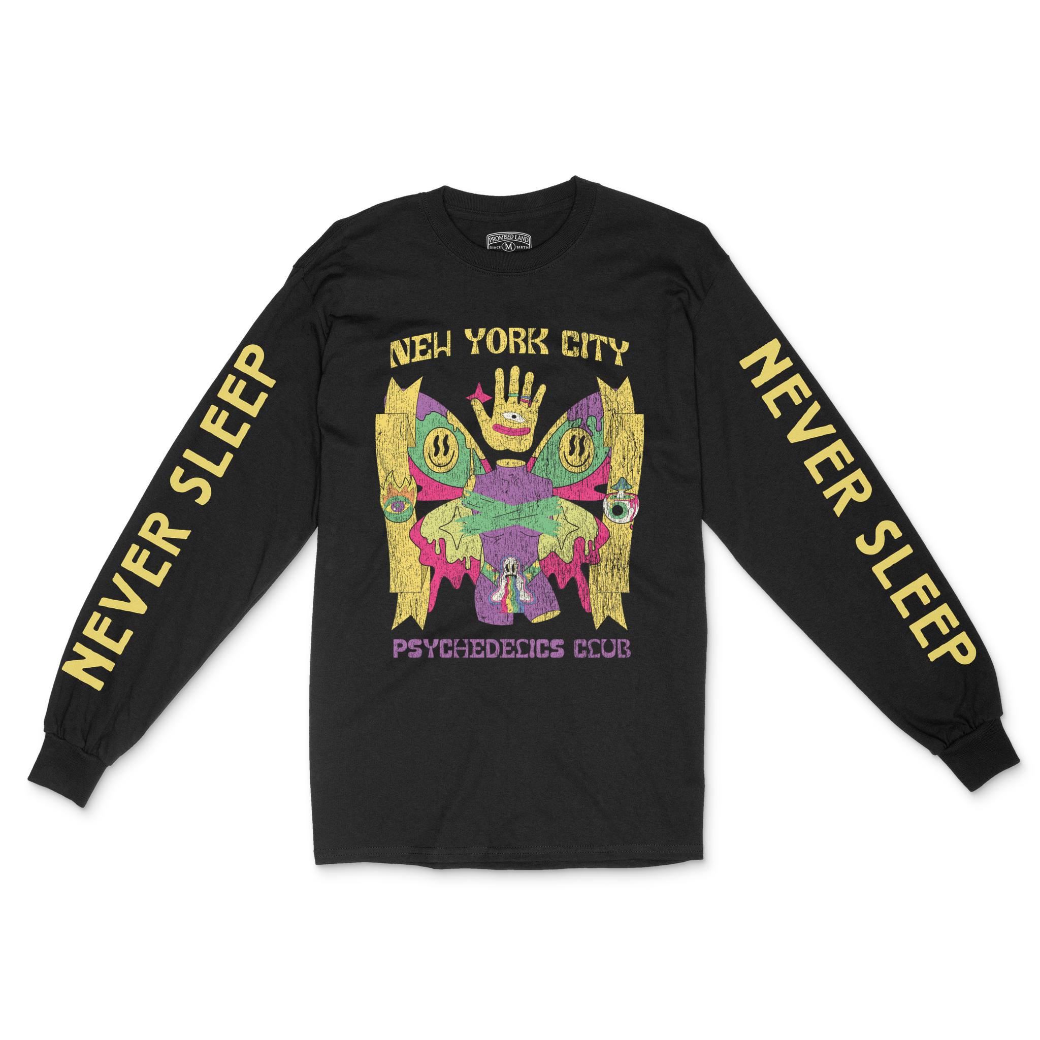 New York Longsleeve in Black - front-sleeves view