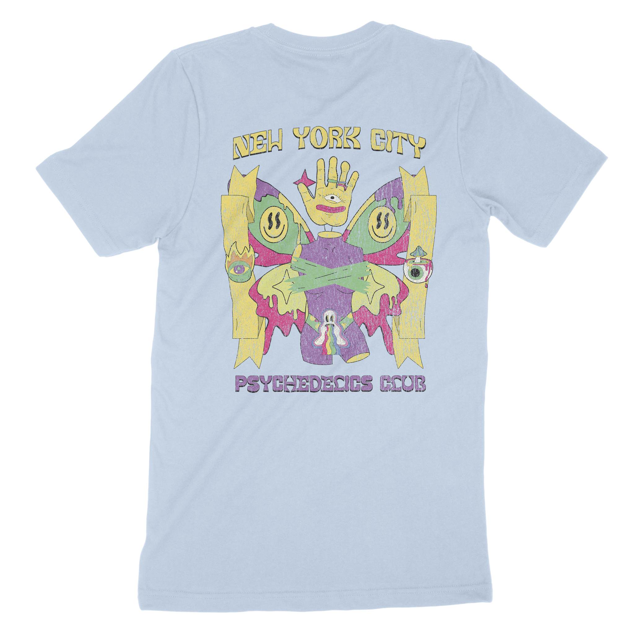 New York Psychedelic Club T-Shirt Baby_Blue back