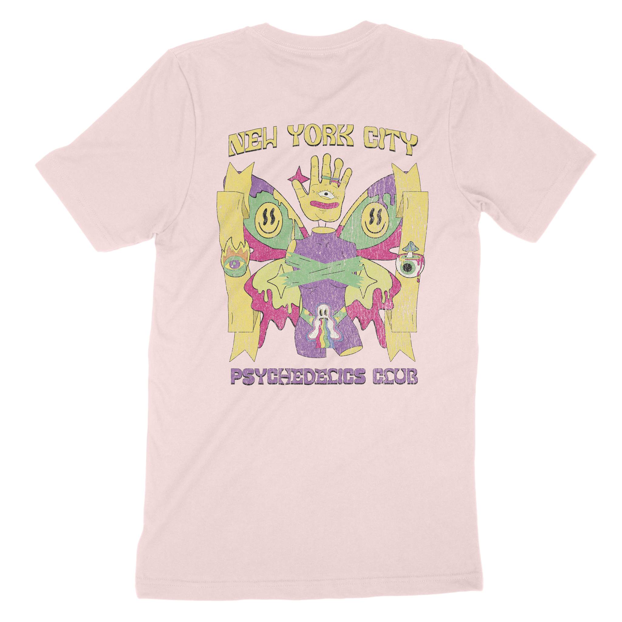 New York Psychedelic Club T-Shirt Soft_Pink back