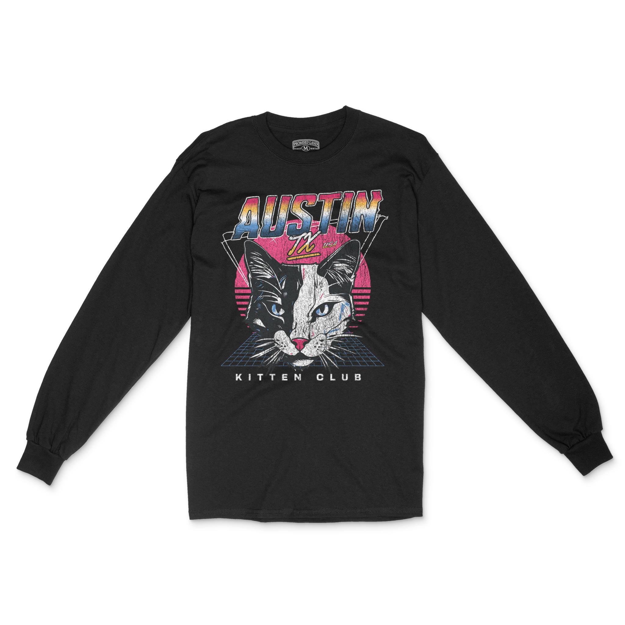 Austin Neon Kitten Longsleeve in Black - front view