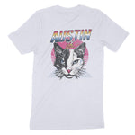 Austin Retro Kitten Club 2 T-Shirt Light Blue back