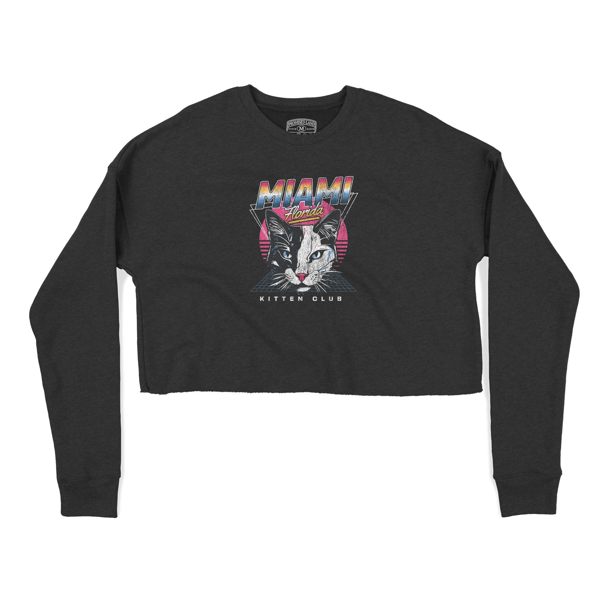 Miami Cropped Crew in Black - front view