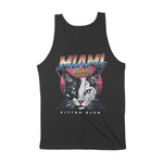 Miami Neon Kitten Tank Top in Black - back view