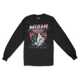 Miami Neon Kitten Longsleeve in Black - front view