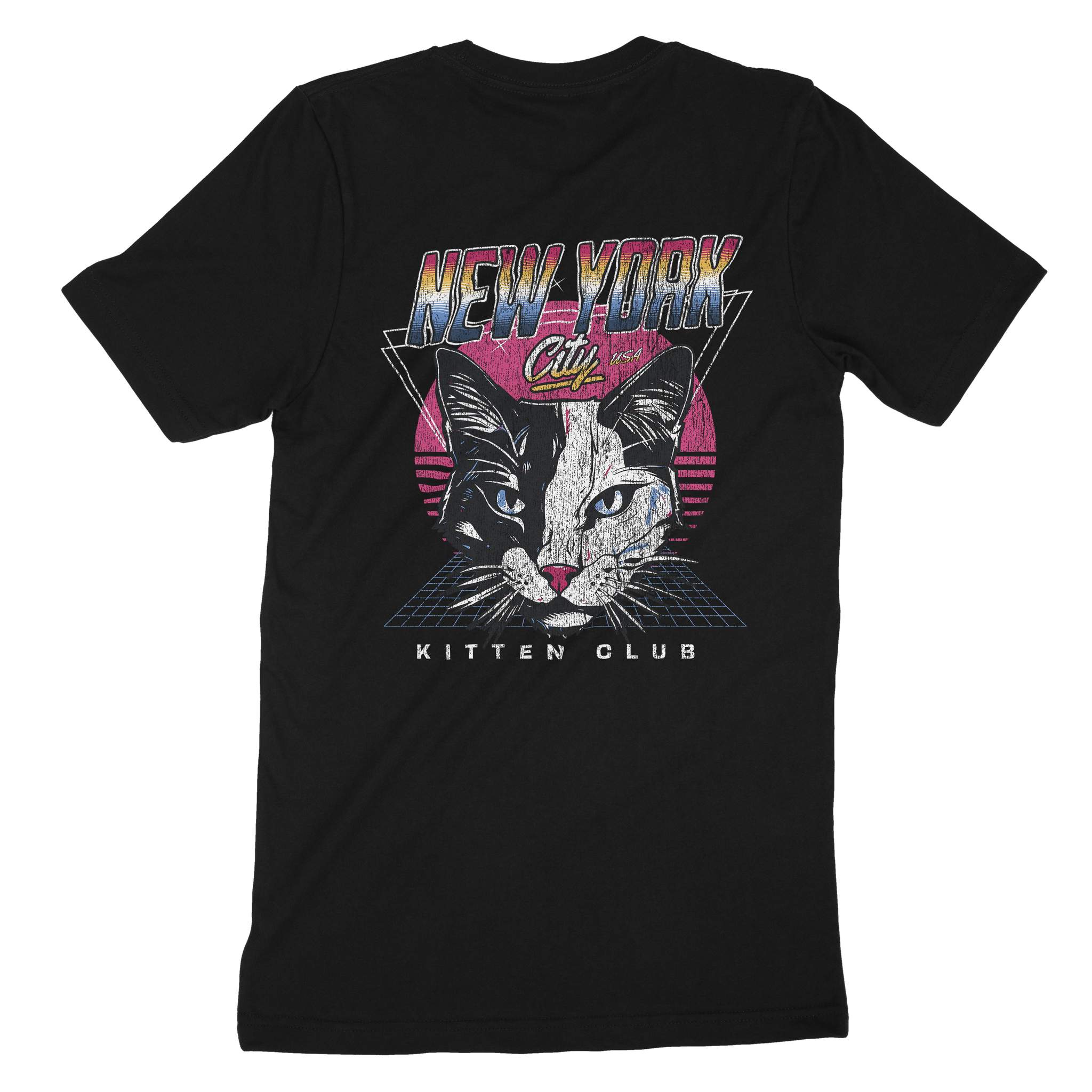 New York Retro Kitten Club 2 T-Shirt Vintage_Black back
