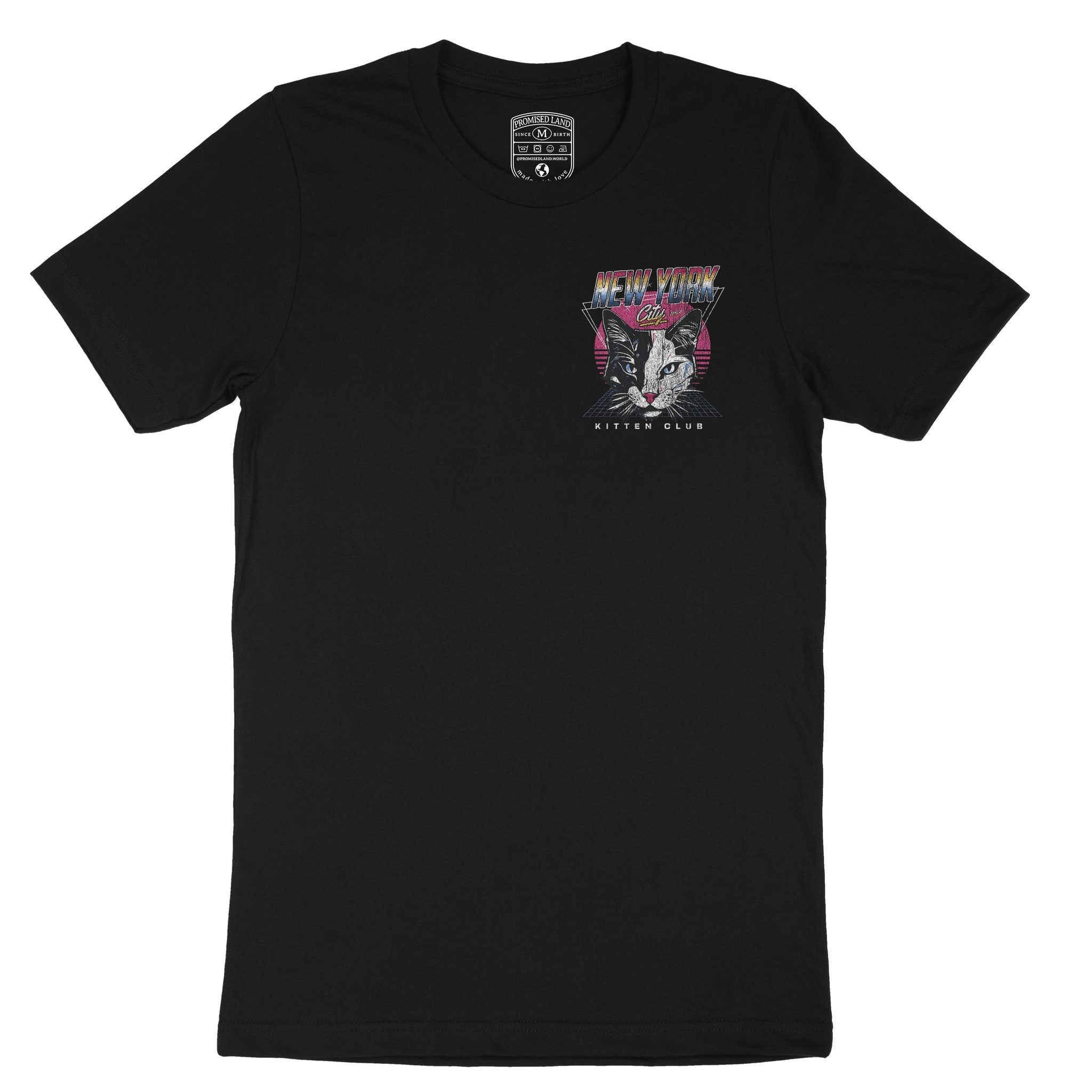 New York Retro Kitten Club 2 T-Shirt Vintage_Black front