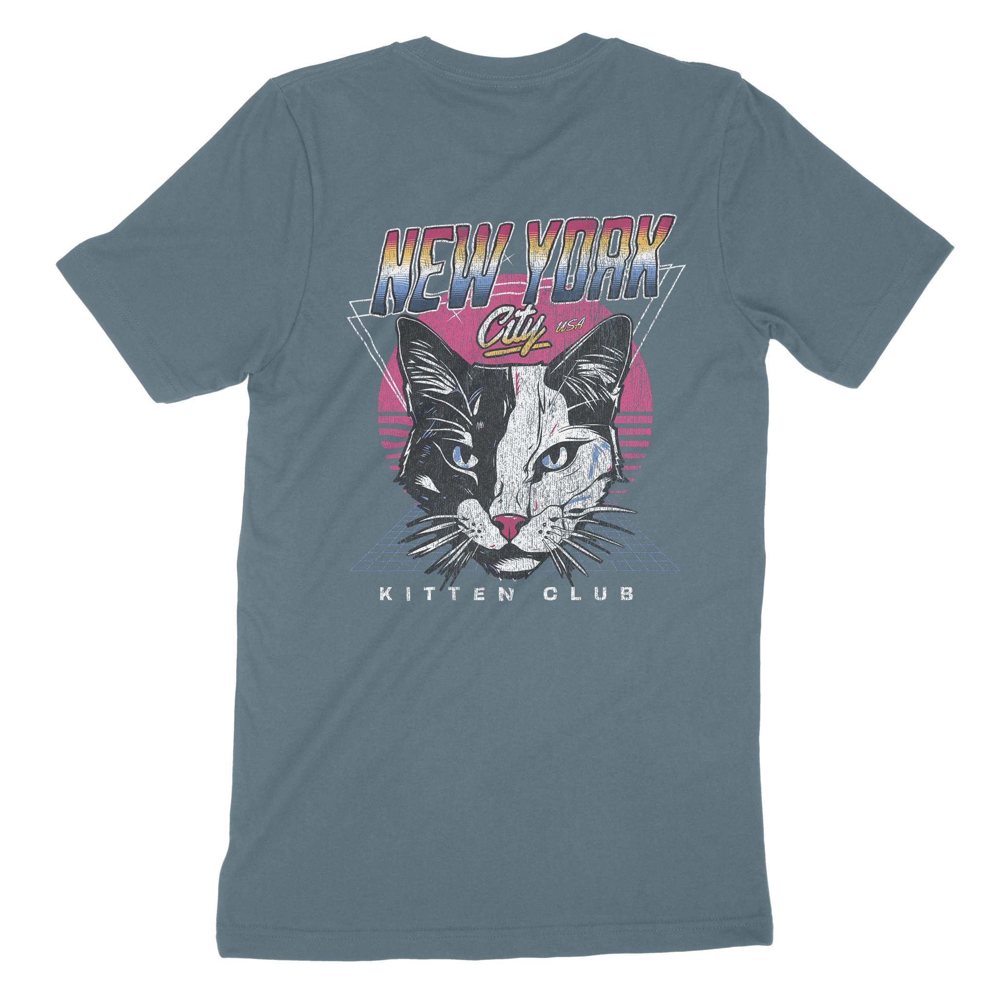 New York Retro Kitten Club 2 T-Shirt Vintage_Navy back