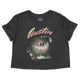Austin Watermelon Skater Cropped Tee Black front
