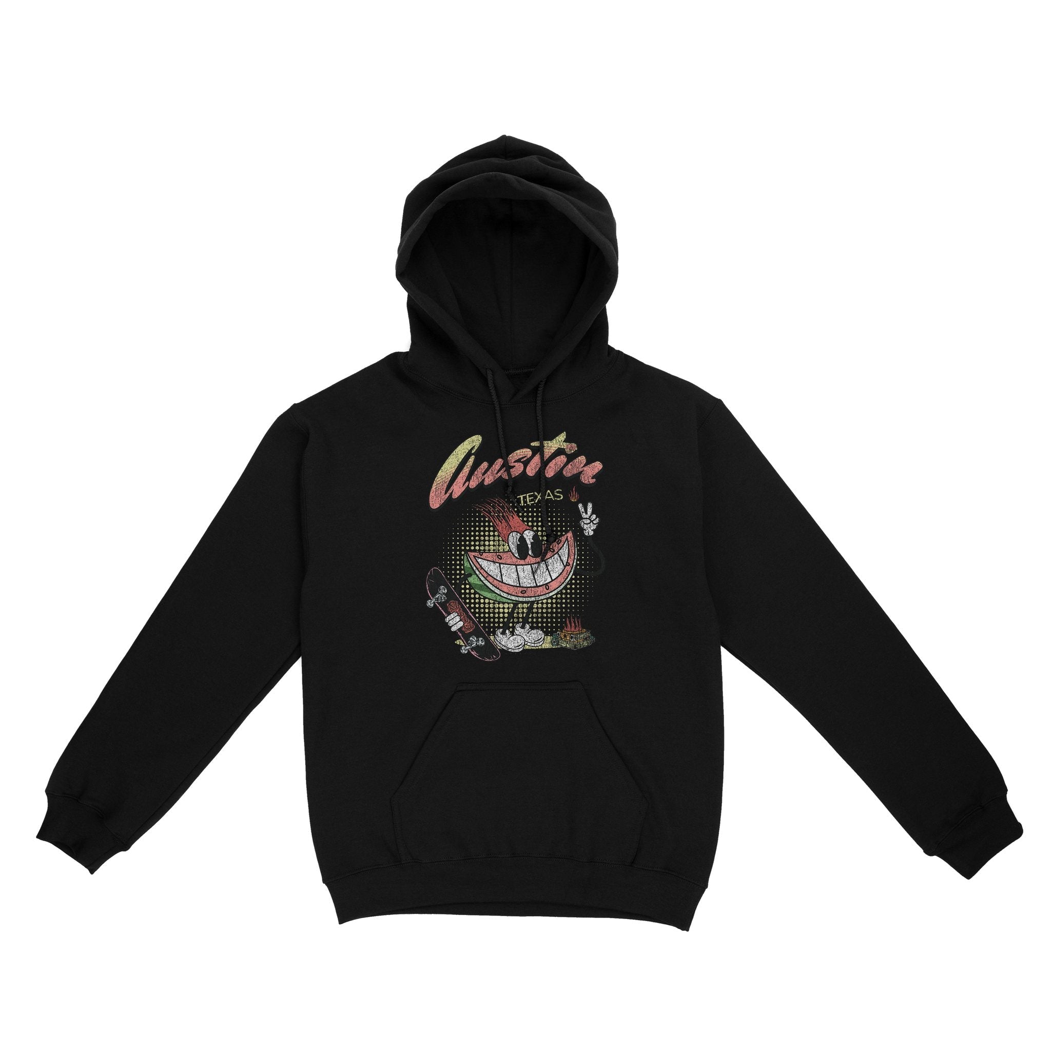 Austin Watermelon Skater Hoodie Black front