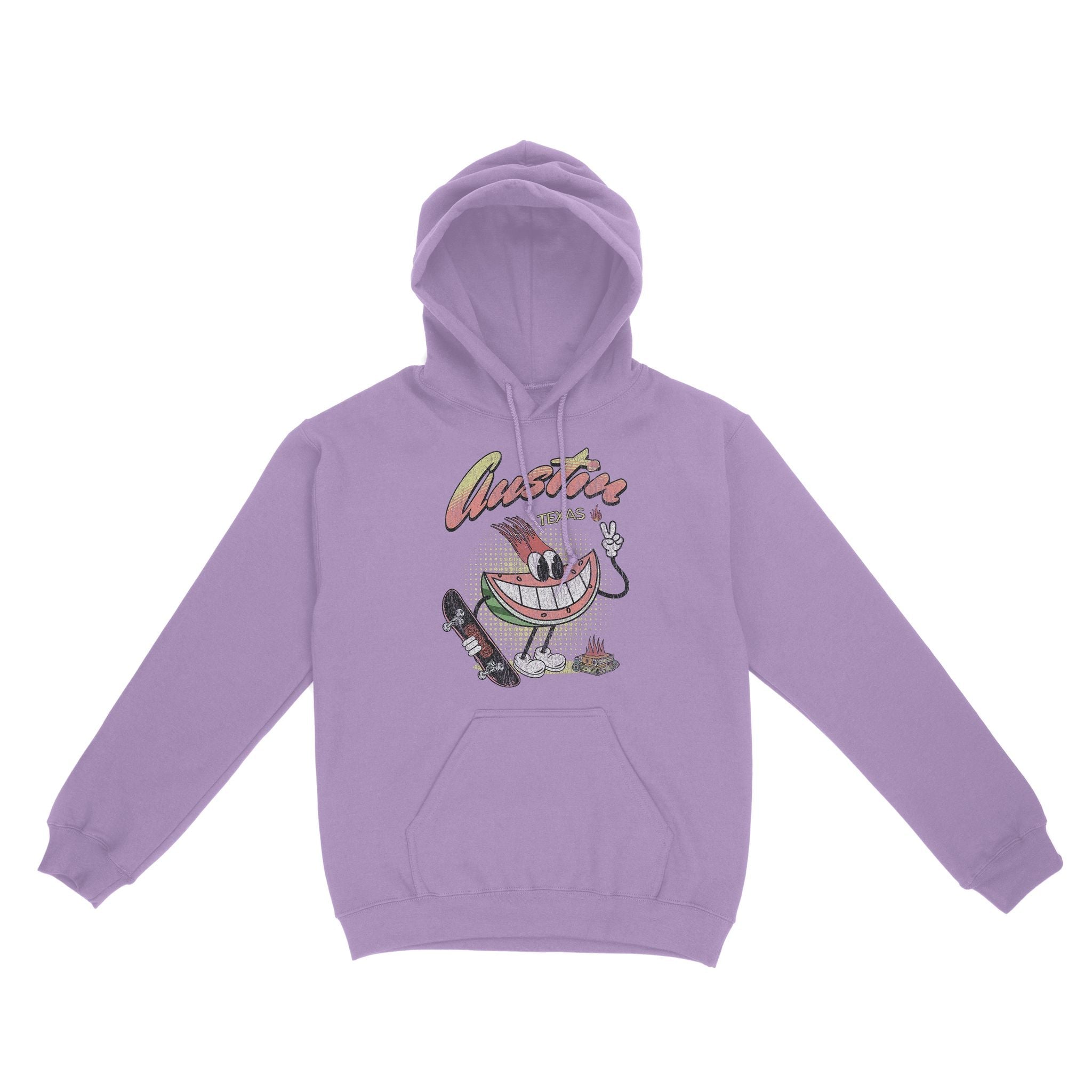 Austin Watermelon Skater Hoodie Orchid front