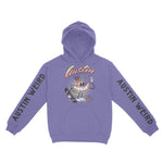 Austin Hoodie in Violet - front-sleeves view