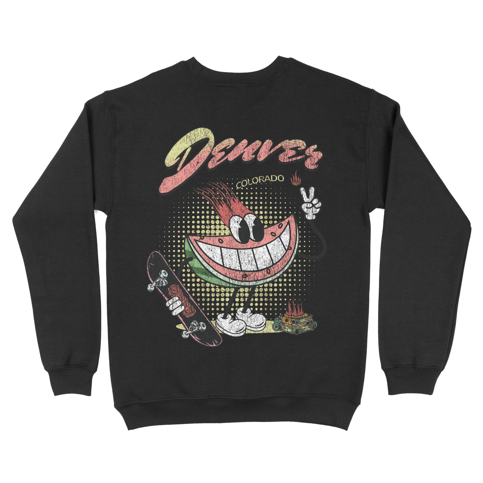 Denver Crewneck in Black - back view