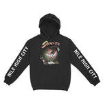 Denver Hoodie in Black - front-sleeves view