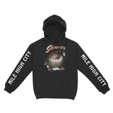 Denver Hoodie in Black - front-sleeves view