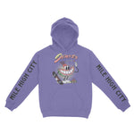 Denver Hoodie in Violet - front-sleeves view