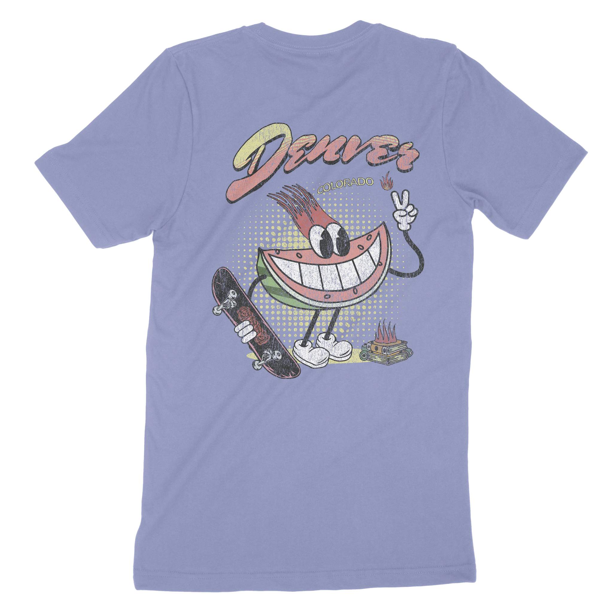Denver Watermelon Skater T-Shirt Lavender Blue back