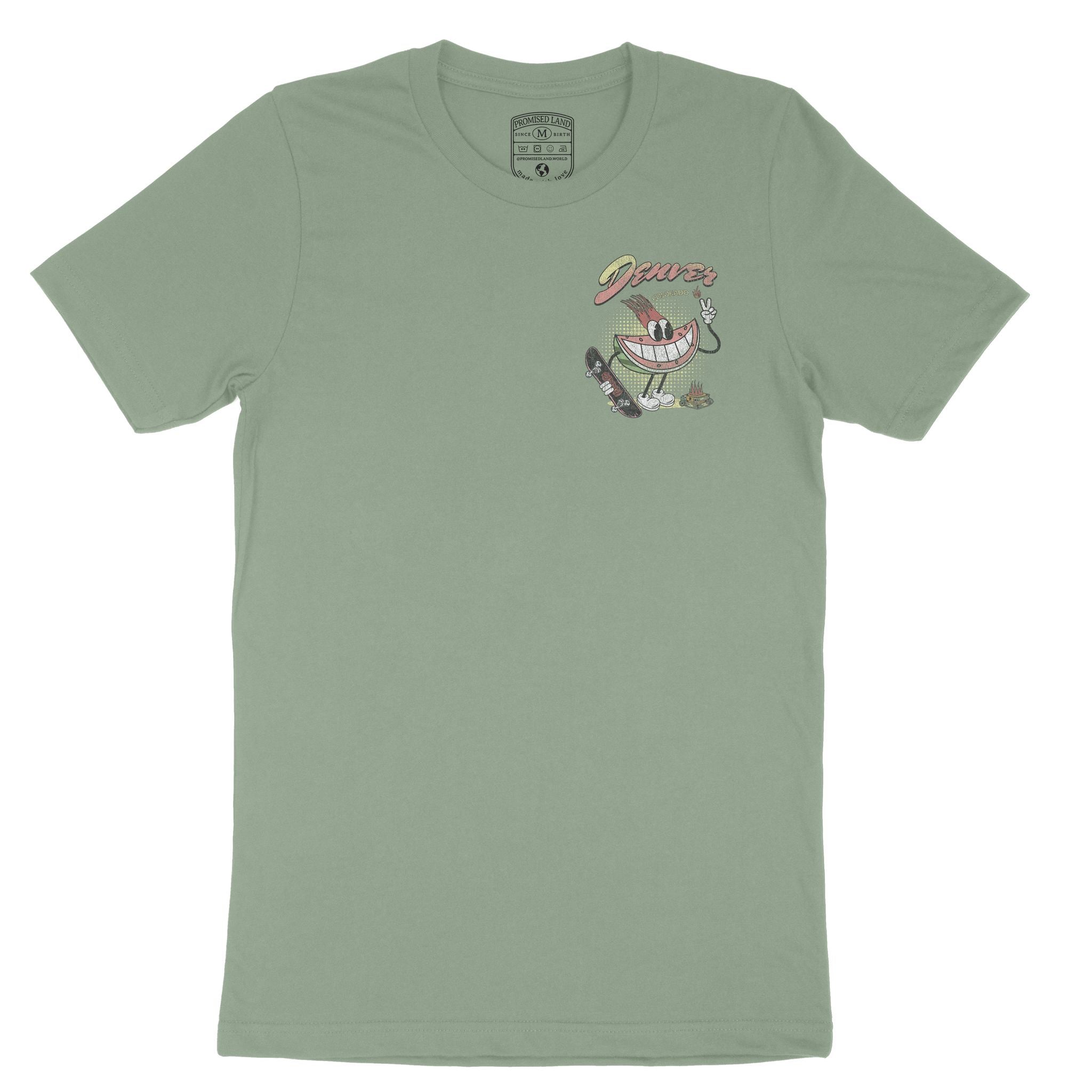 Denver Watermelon Skater T-Shirt Sage front