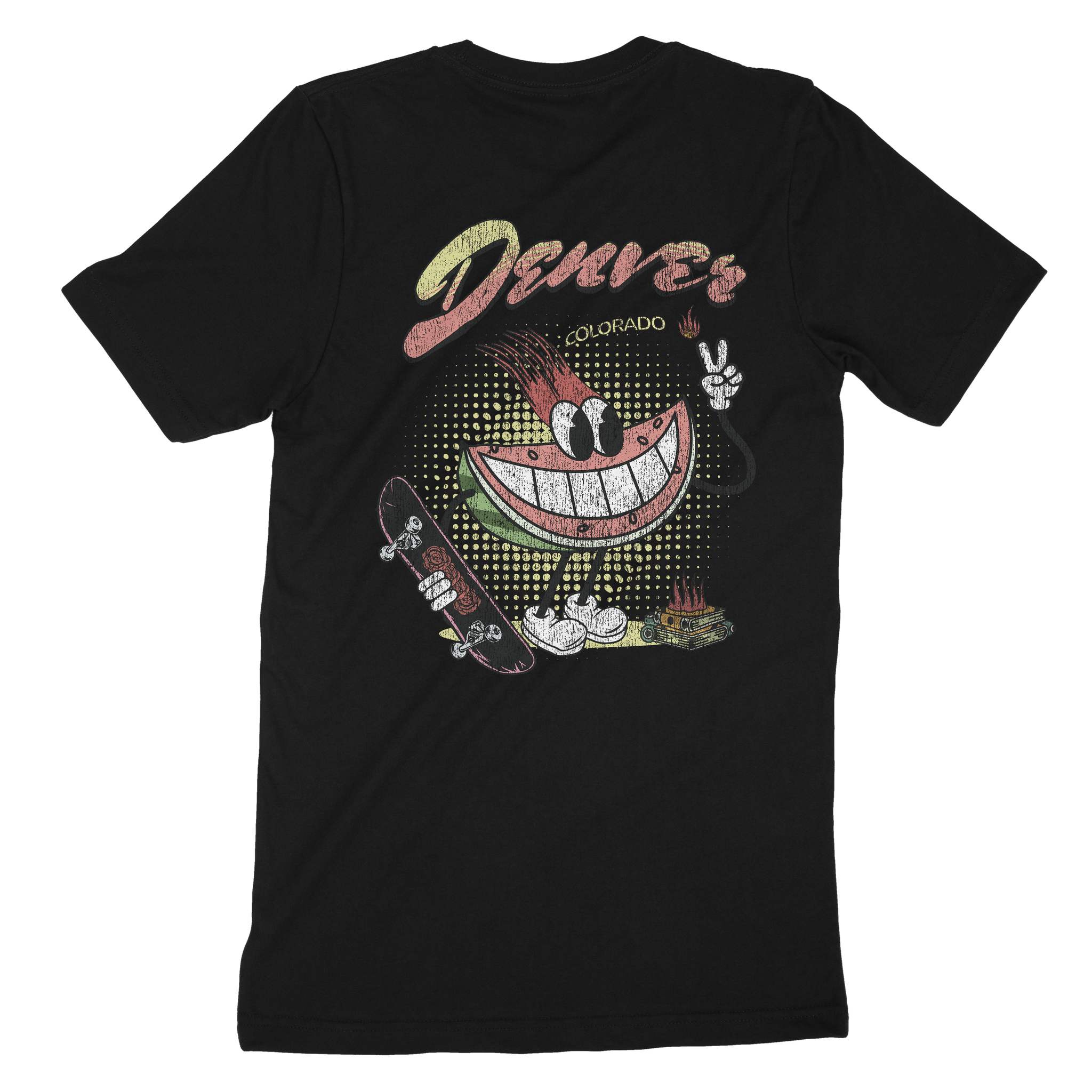 Denver Watermelon Skater T-Shirt Vintage Black back