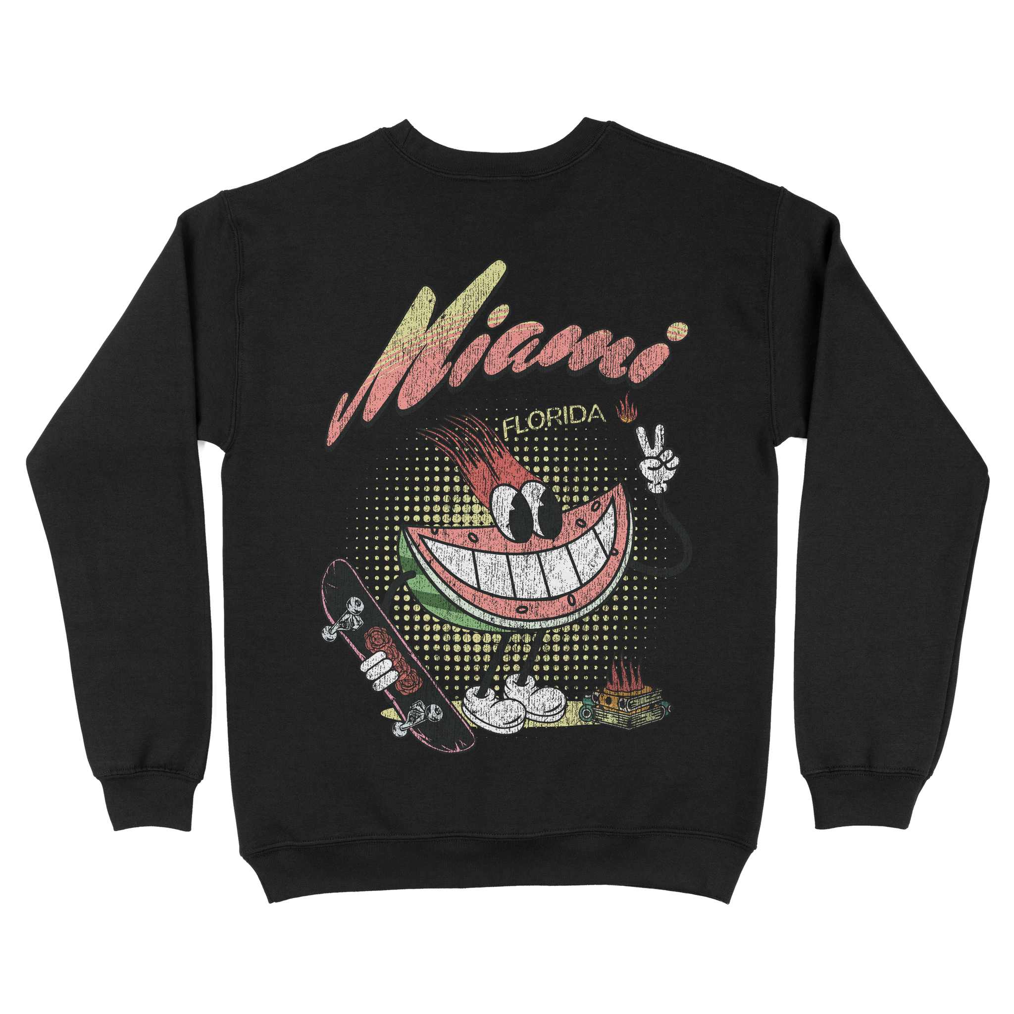 Miami Watermelon Skater Crewneck Black back