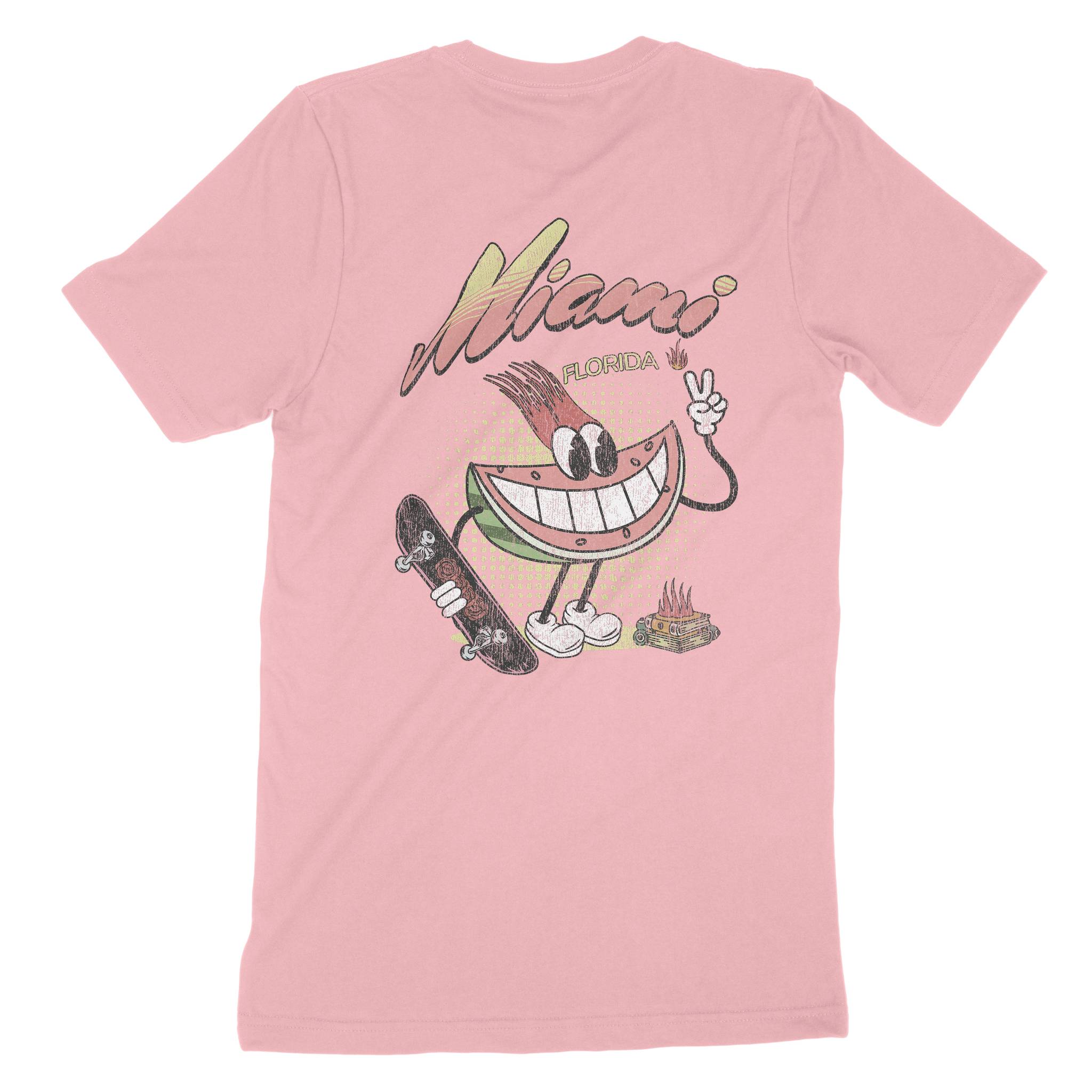 Miami Watermelon Skater T-Shirt Pink back