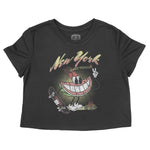 New York Watermelon Skater Cropped Tee Black front