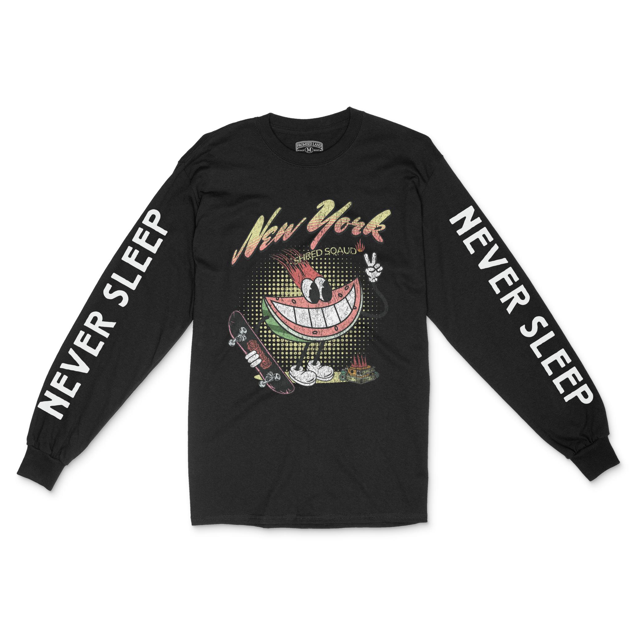 New York Longsleeve in Black - front-sleeves view